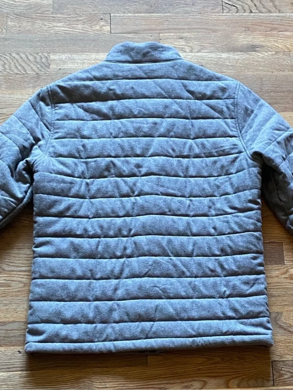 Faherty Mens Light Grey Heather Teton Valley Quilted Jacket